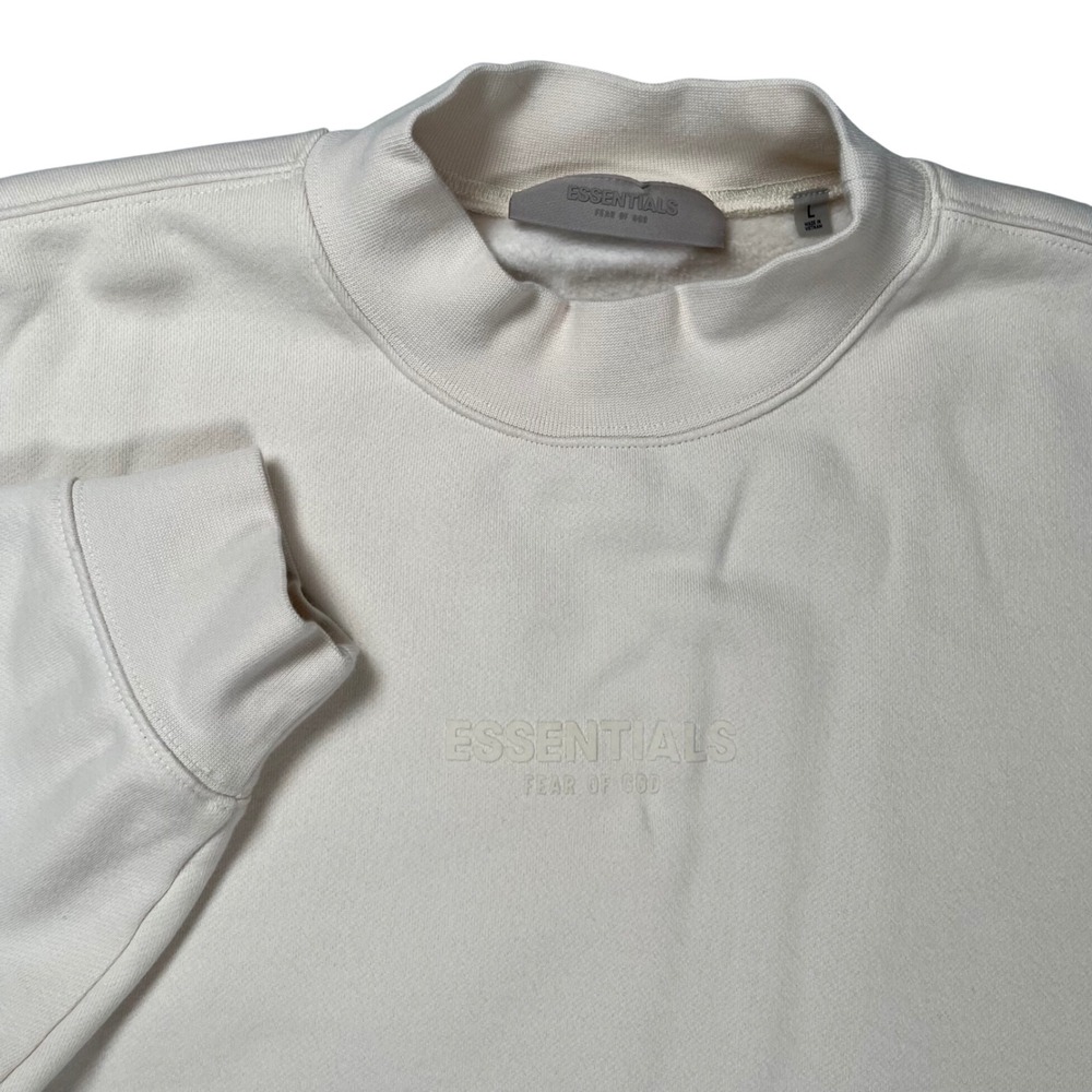 Essentials Fear of God Mock Neck Sweatshirt Mens Large Cream Oversized Pullover